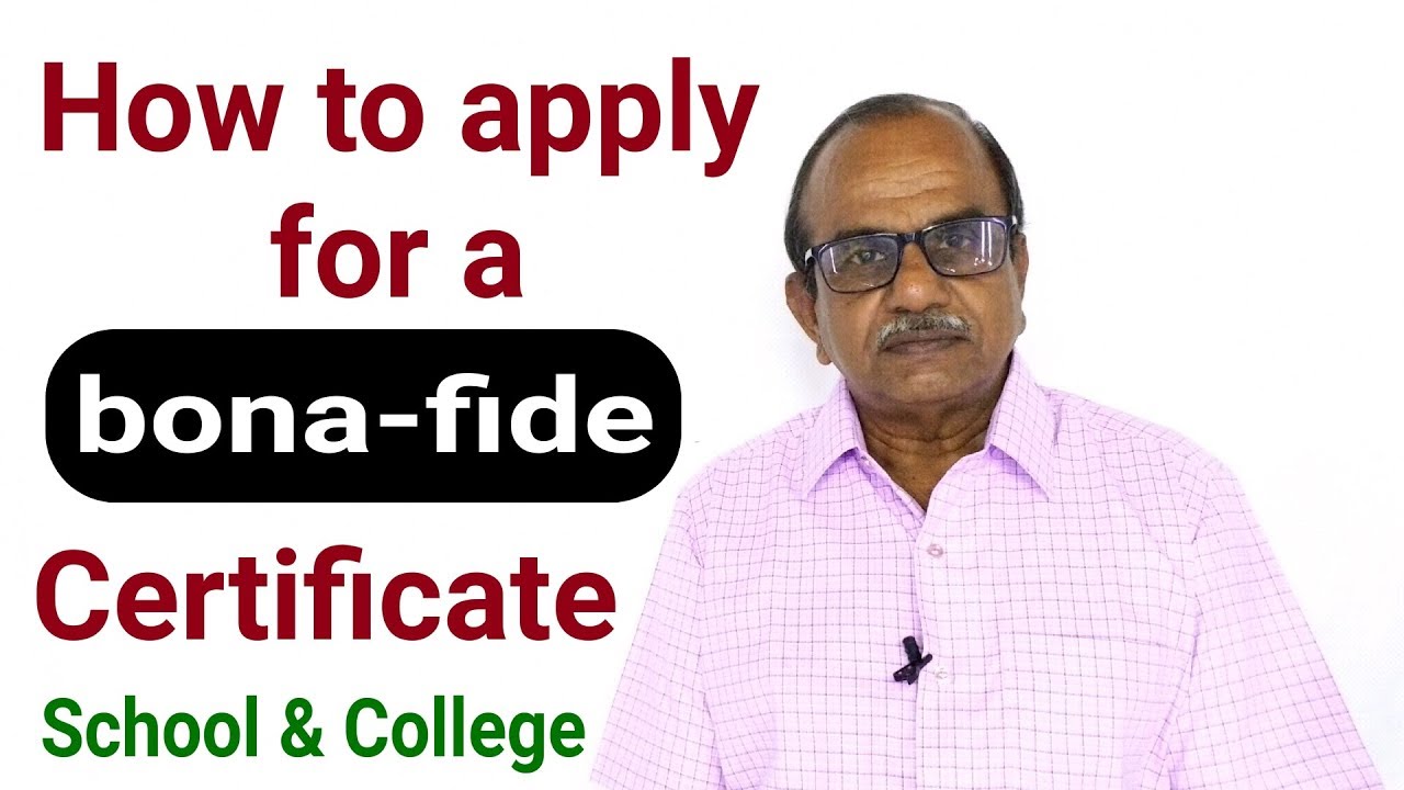 How to apply for a  bona-fide  certificate