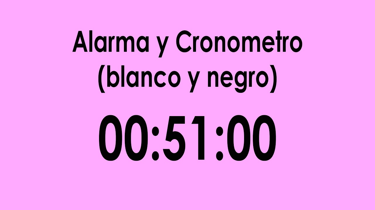 Cronómetro y Alarma ⏳ 51 Minuto en Blanco y Rosa ⚪🌸