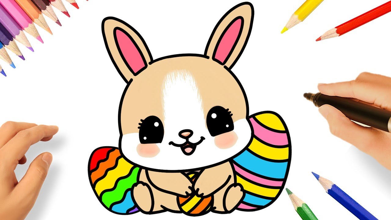 HOW TO DRAW AN EASTER BUNNY 🐇