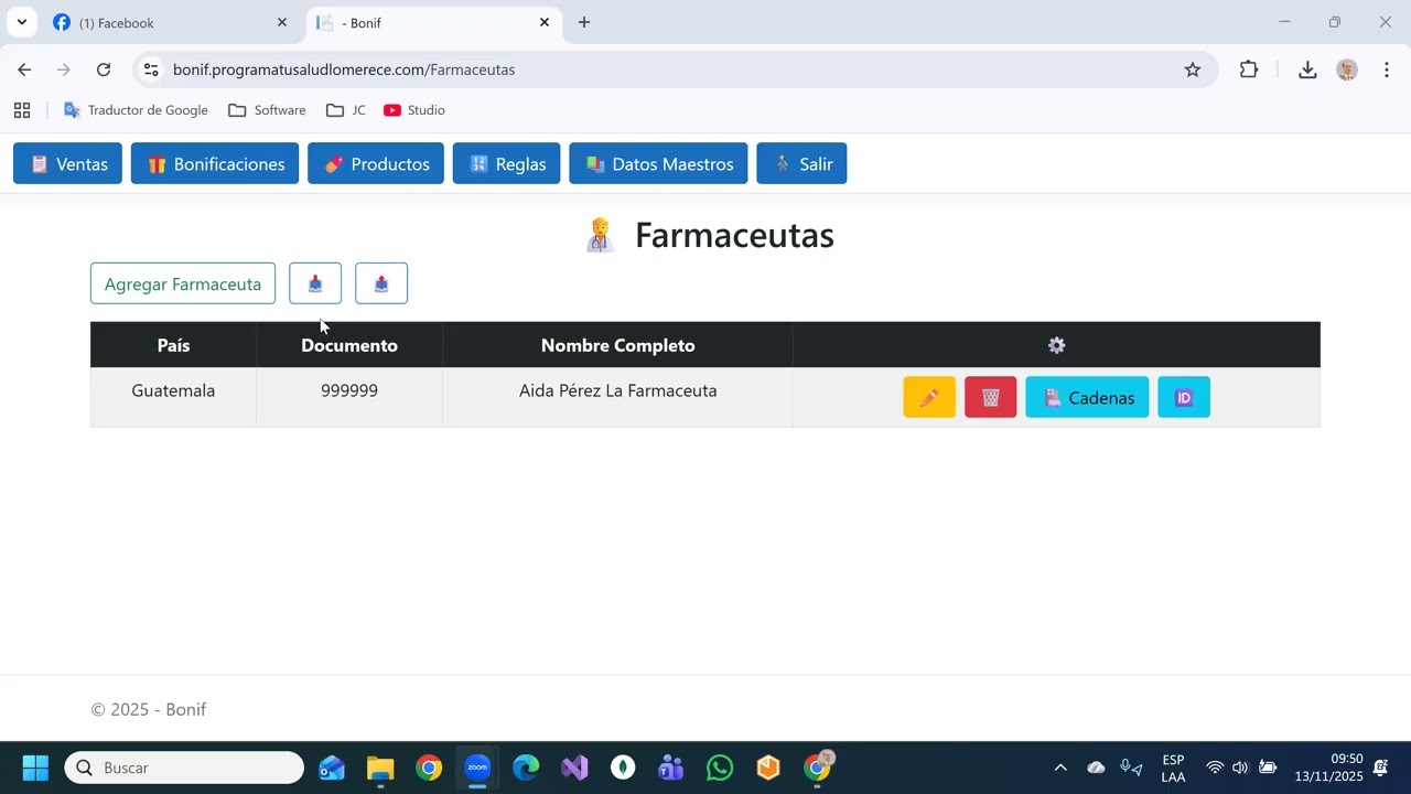 Administrador del Sistema de Bonificaciones - Bonif