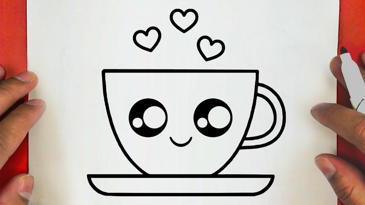 كيف ترسم كوب قهوة كيوت وسهل خطوة بخطوة / رسم سهل / تعليم الرسم للمبتدئين || Cute Coffee Cup Drawing