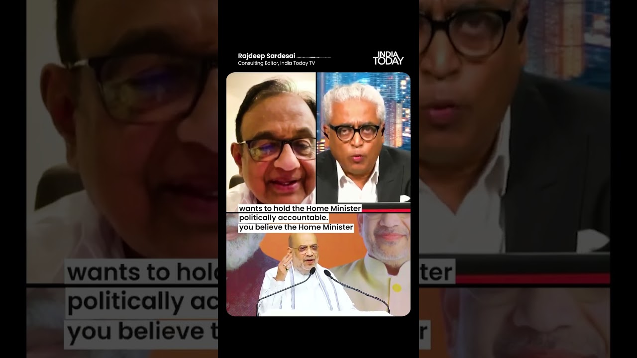 P. Chidambaram odpowiada na pytania dotyczące żądania dymisji Ministra Spraw Wewnętrznych przez R...