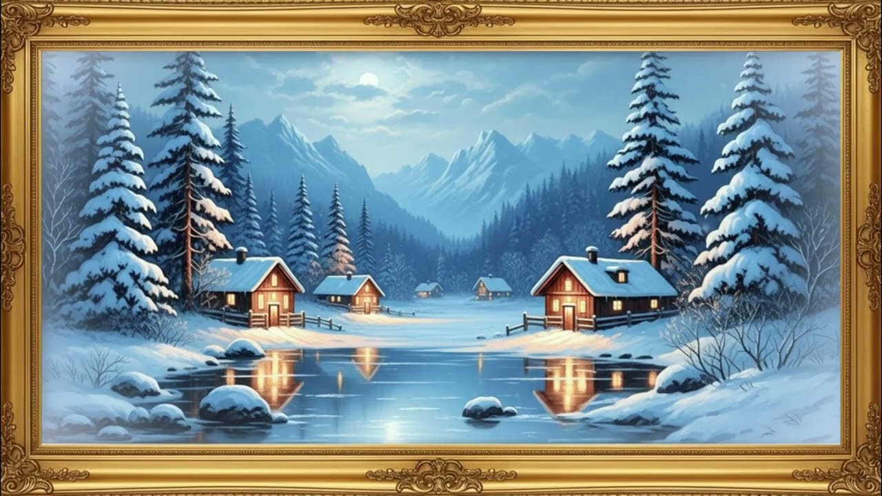 Christmas Alpine Lights 🎄 Cozy Winter Village Ambience  6–12 Hours
