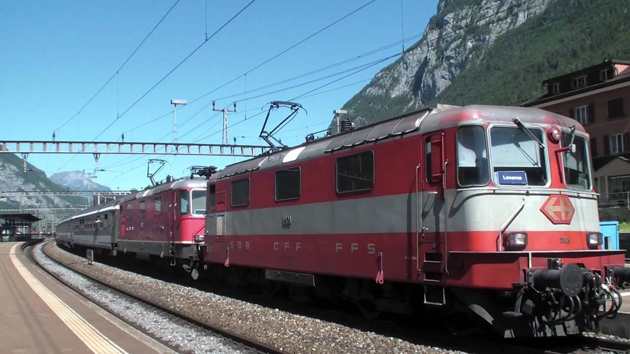 "Ambrogio am Gotthard": Bahnverkehr in Erstfeld am 17.8.12