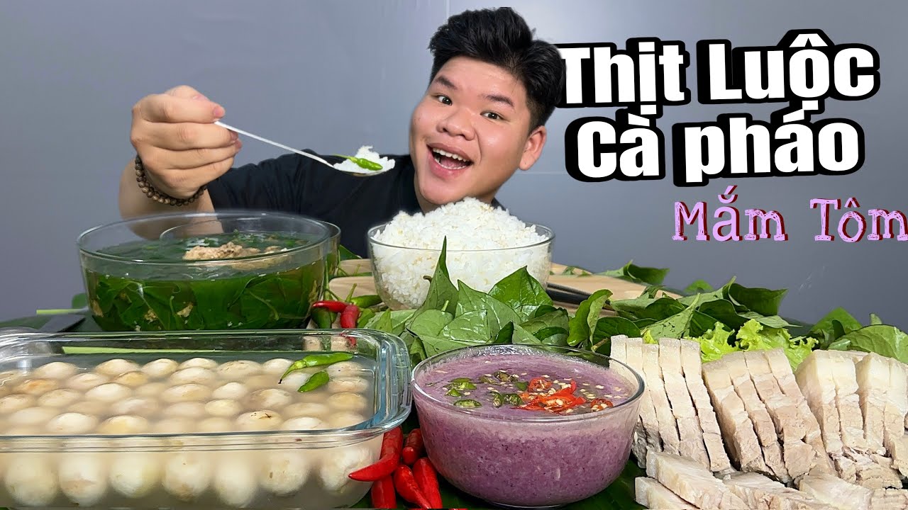 Thịt Luộc Cà Pháo Mắm Tôm & Canh Cua Rau Đay Ngon Hết Sẩy | Dương Doubar