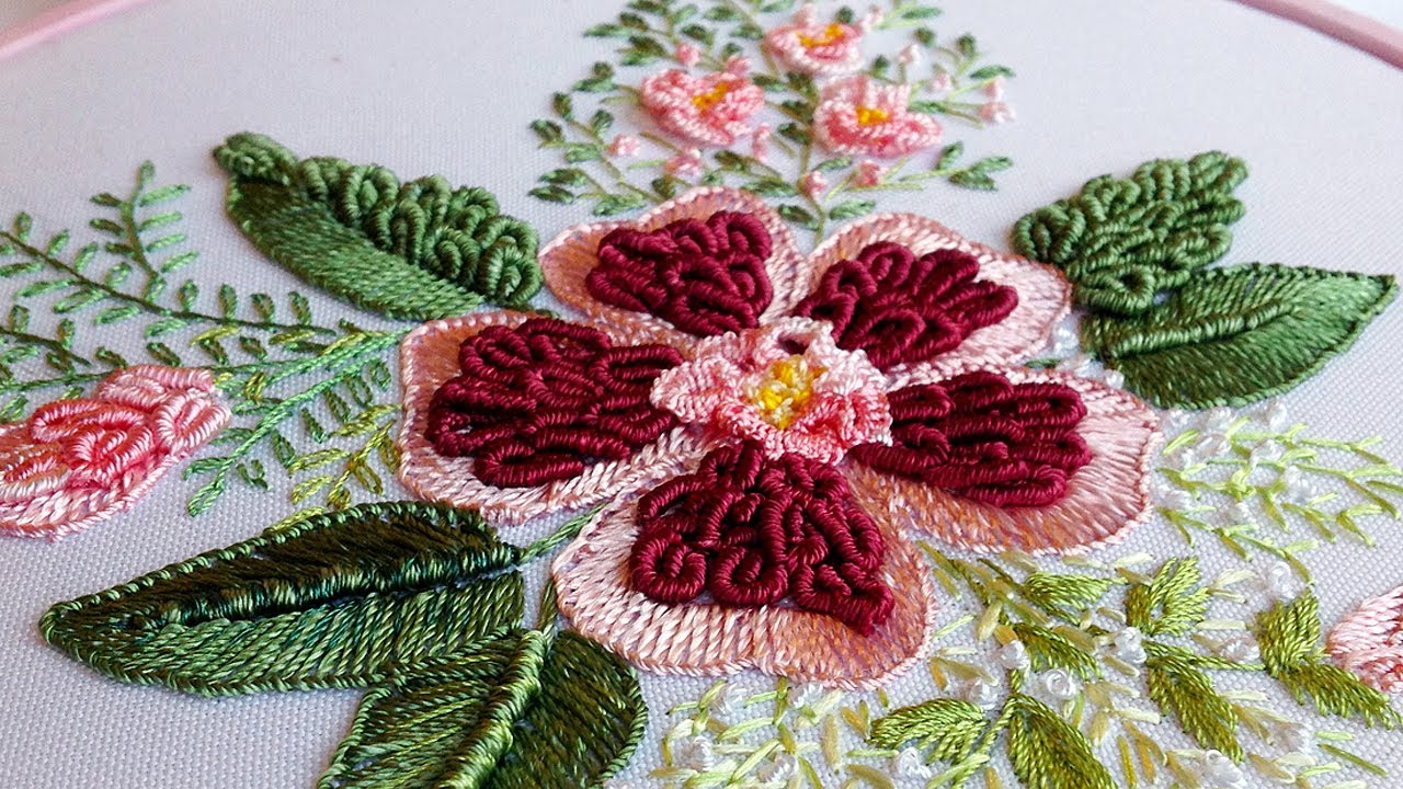 Brazilian embroidery Buttonhole stitch #malina_gm