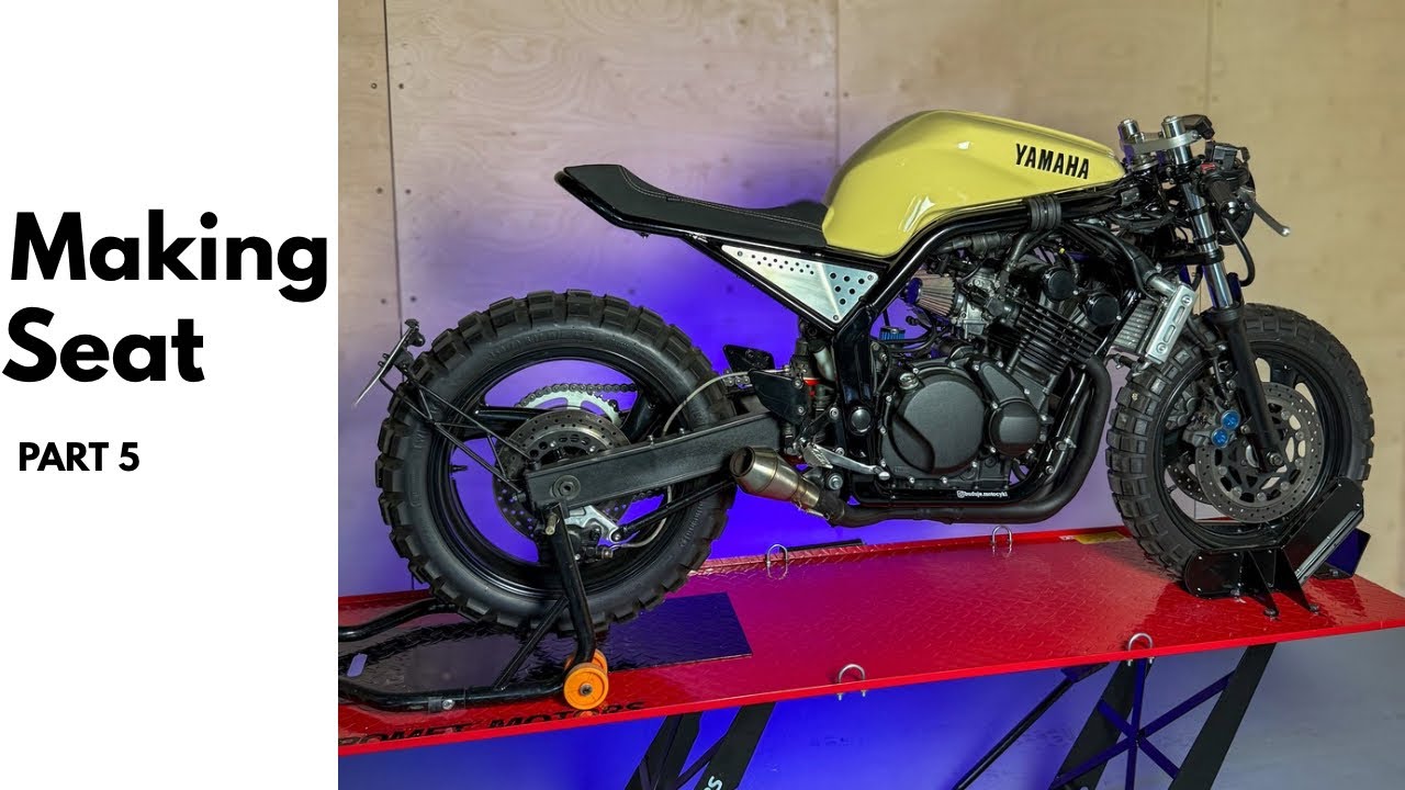 Yamaha Fazer, making seat, custom, café racer, timelapse
