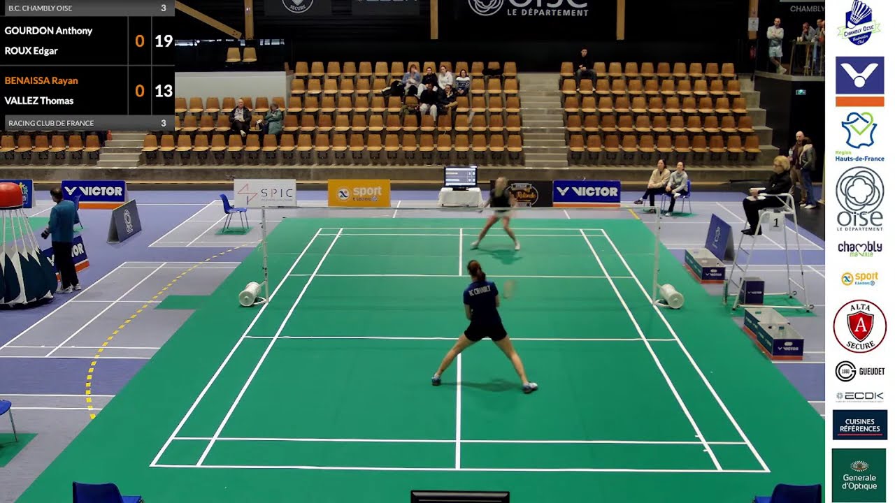 Badminton N2 : Chambly contre Racing Club de France Terrain 1