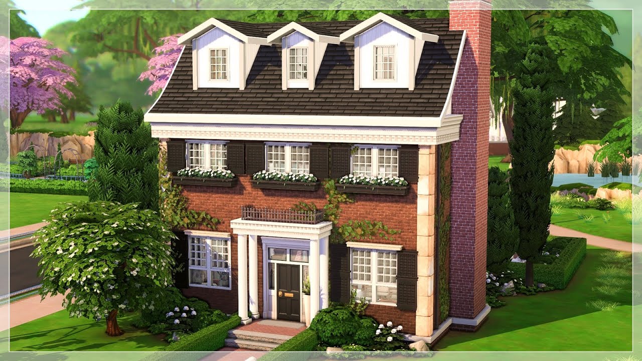 COLONIAL FAMILY HOME | The Sims 4 Speedbuild | No CC