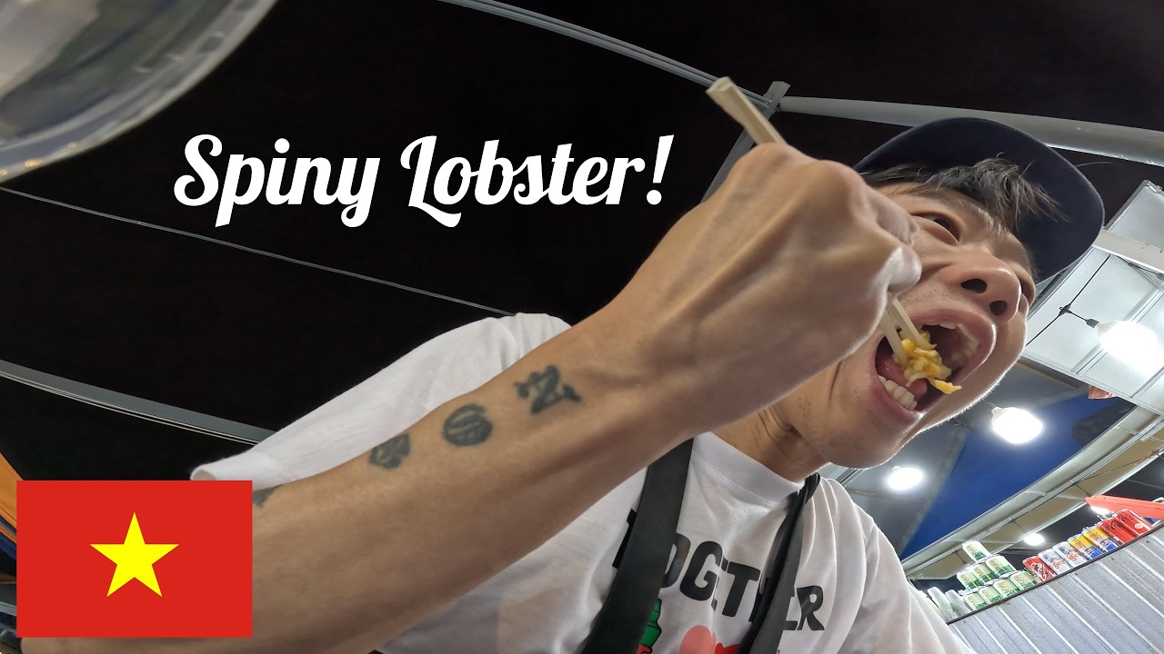 Eating Spiny Lobster in Da Nang, Vietnam
