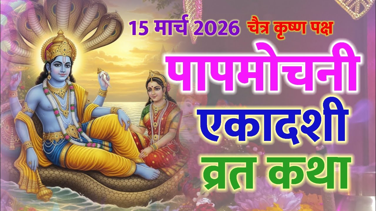 एकादशी व्रत कथा 15 मार्च 2026 || पापमोचनी एकादशी व्रत कथा || papmochani ekadashivrat Katha 