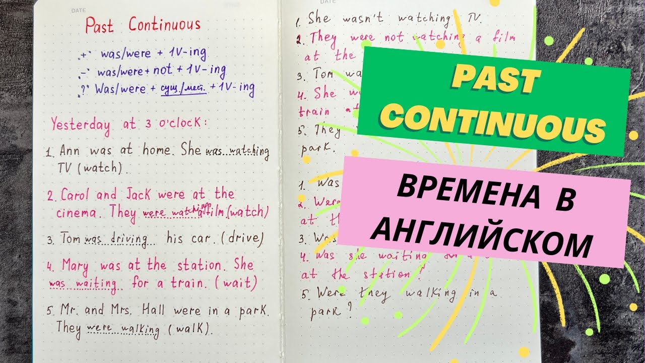 Время PAST CONTINUOUS в английском с объяснением и примерами | времена в английском практика