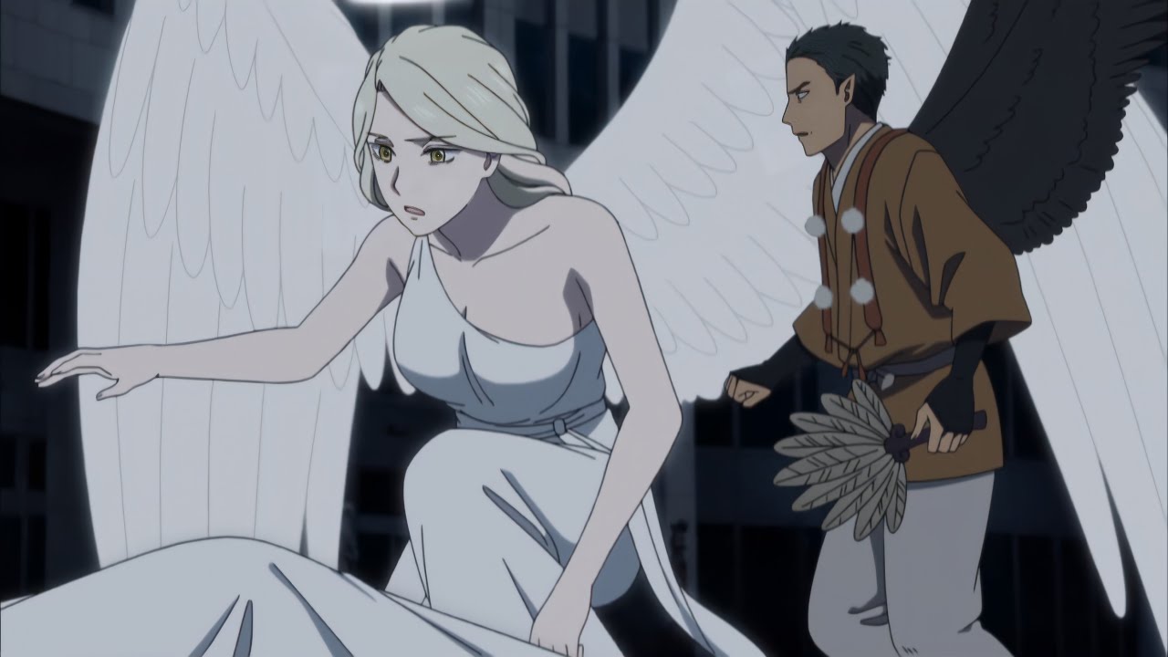 An angel eloped with a crow tengu, triggering a war between the two clans.