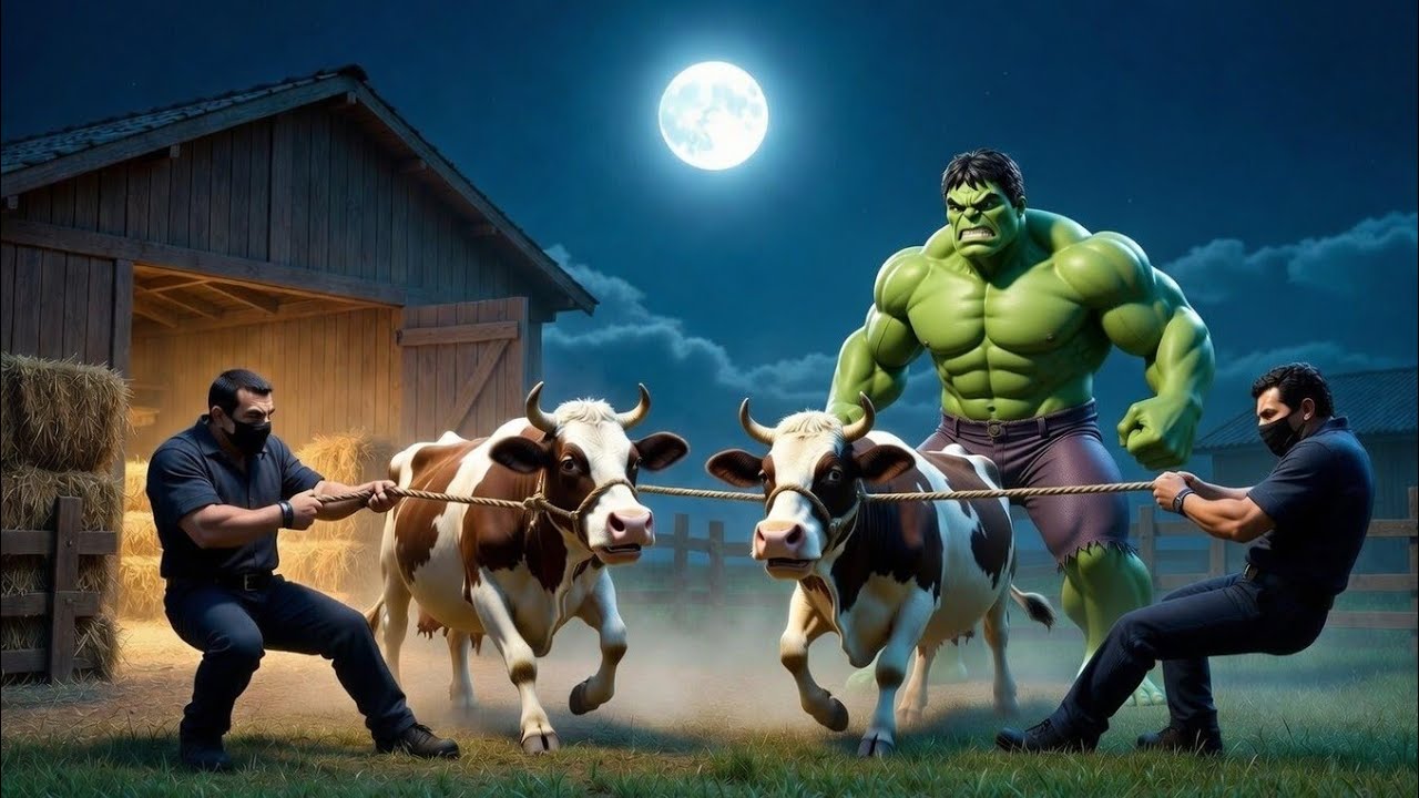 Hulk Saves the Cows! 🐄💚 ‼️ Night Thieves Caught by Hulk ‼️ Village Farm Story‼️#14