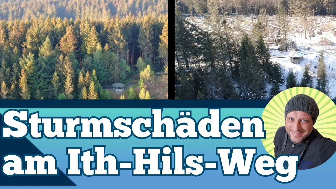 Sturmschäden am Ith Hils Weg - Kein Durchkommen am Ith-Hils-Weg - Sturm Ylenia und Sturm Zeynep
