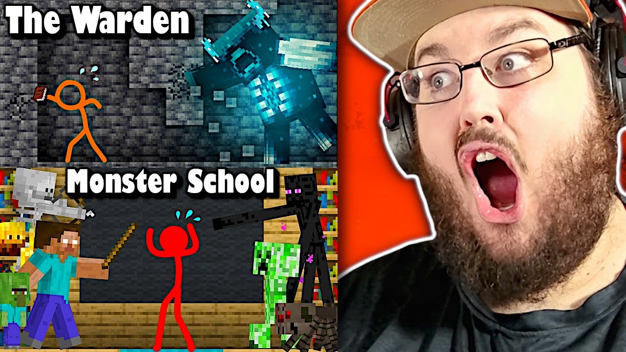 Monster School & The Warden - Animation vs. Minecraft Shorts Ep 26 & 27 REACTION!!!
