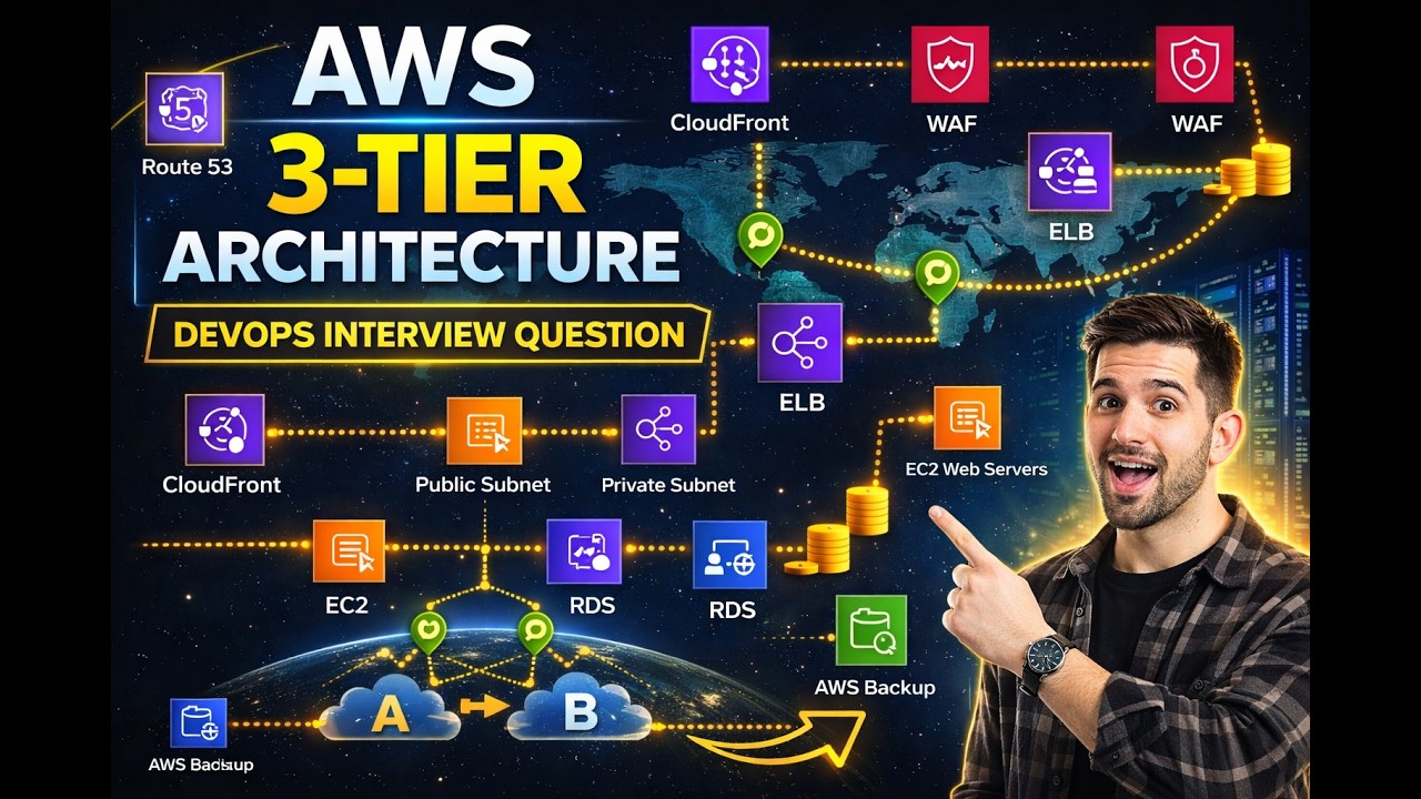 AWS 3 Tier Architecture with Disaster Recovery | DevOps Interview