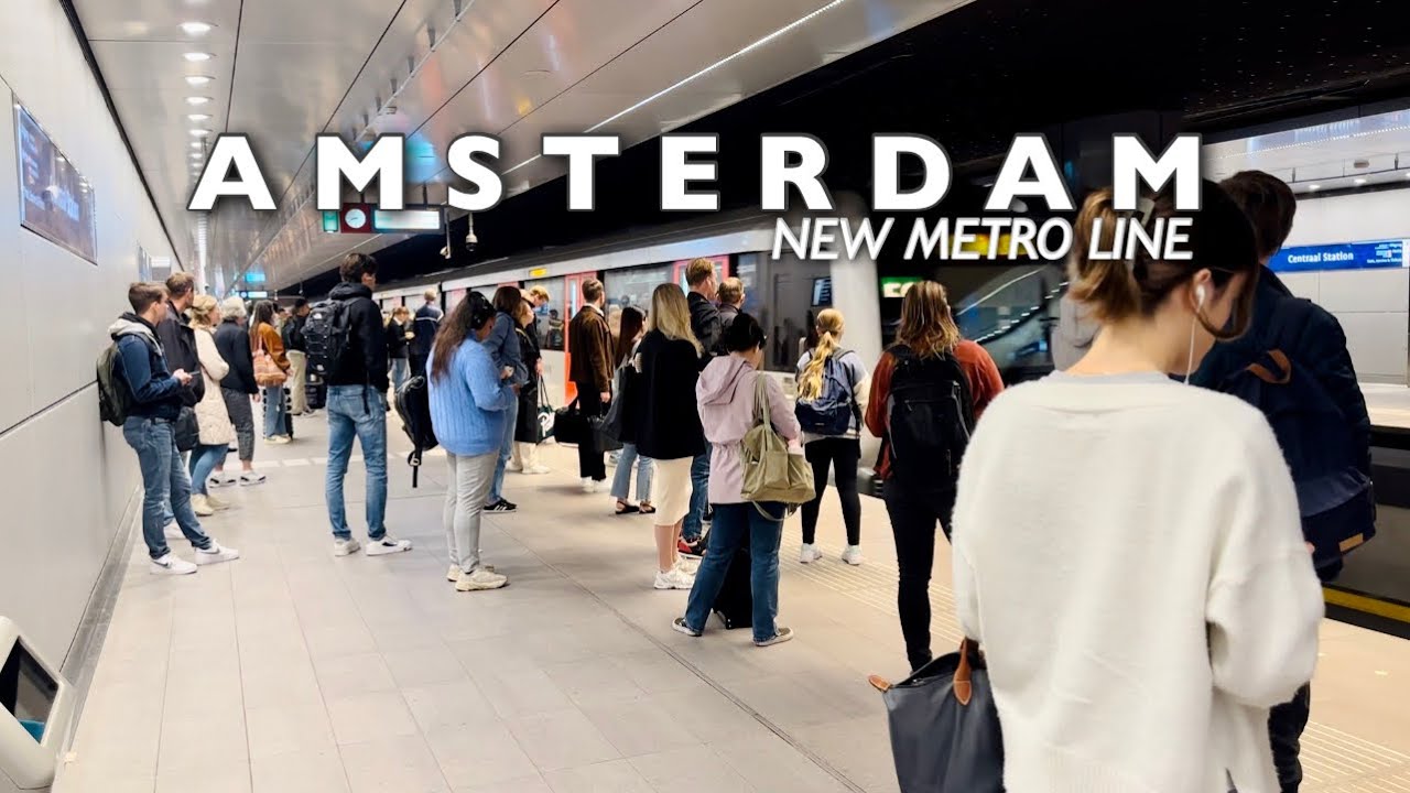The New Modern Metro Line in Amsterdam | Amsterdam Zuid (south) to Amsterdam Noord (north)🇳🇱🚊
