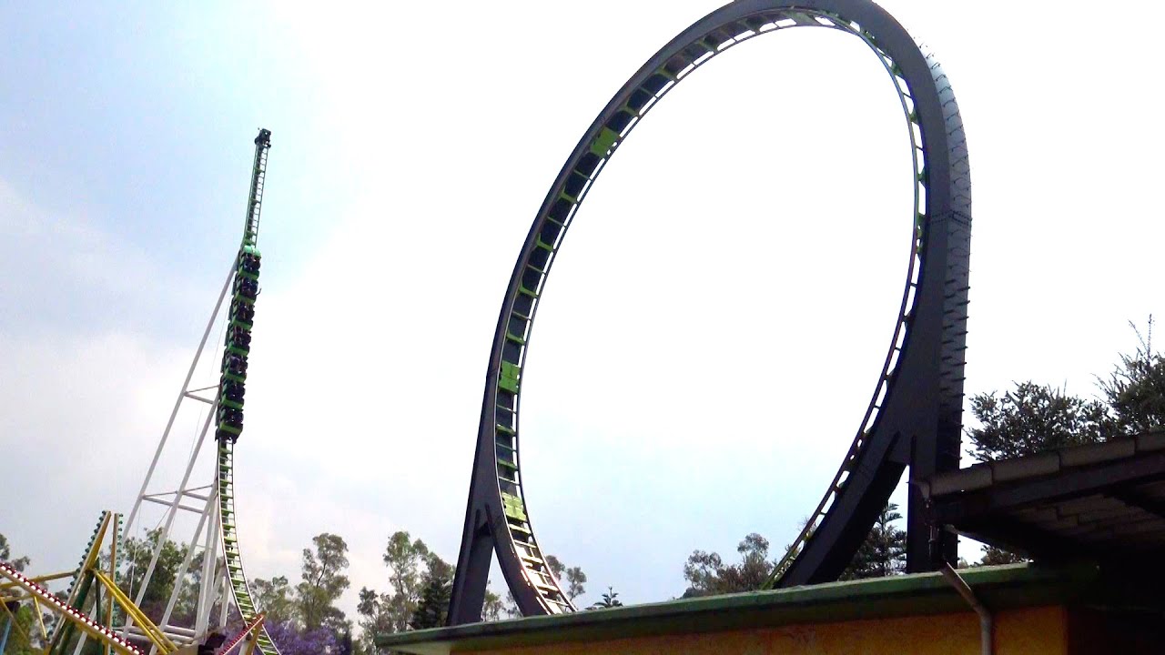 Cascabel Shuttle Loop Roller Coaster POV 60FPS La Feria Mexico City