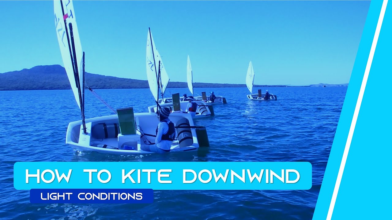 OPTIMIST SAILING - How To Kite Downwind | [Light Conditions]