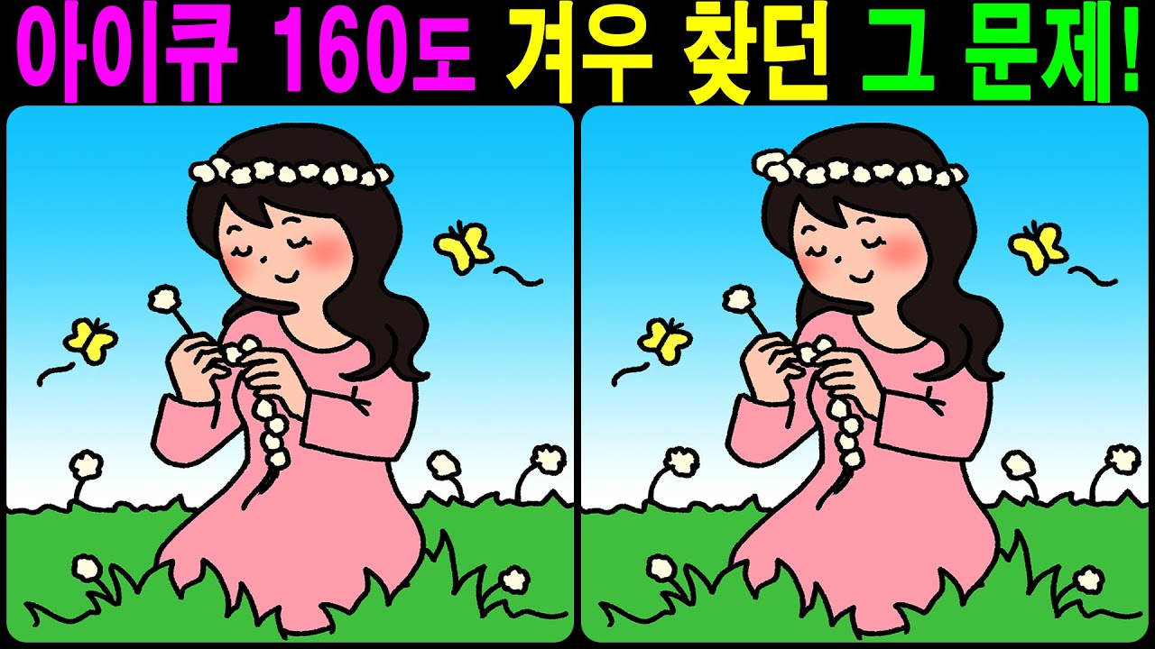 【틀린그림찾기/치매예방】 아이큐 160도 겨우 찾던 그 문제! 【다른그림찾기/두뇌운동】