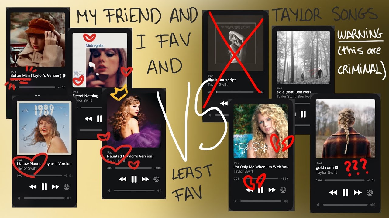 MY FRIEND AND I FAVORITE AND LEAST FAVORITE TAYLOR SONGS (+OUR DREAM SURPRISE SONGS)✨🤭❤️