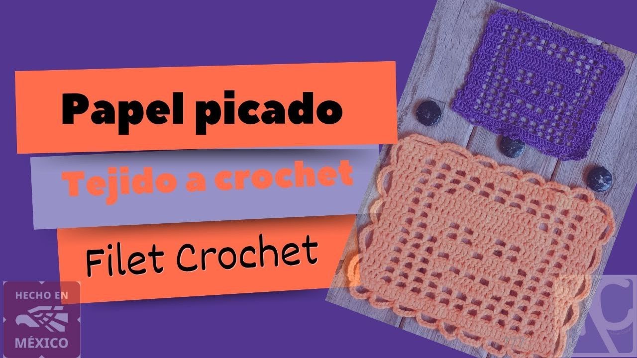 😍Filet crochet para PRINCIPIANTES, aprende la técnica MAS VERSÁTIL Y HAZ tu propio Papel Picado💕