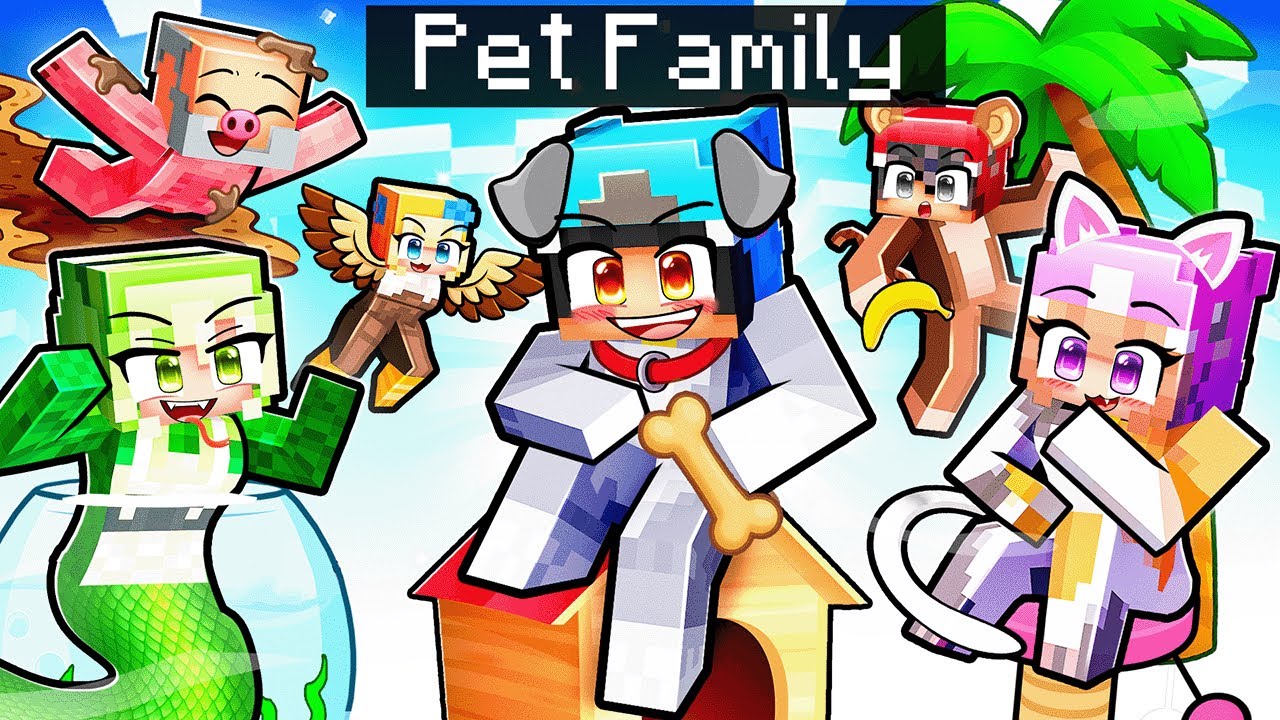 Having a PET FAMILY in Minecraft!