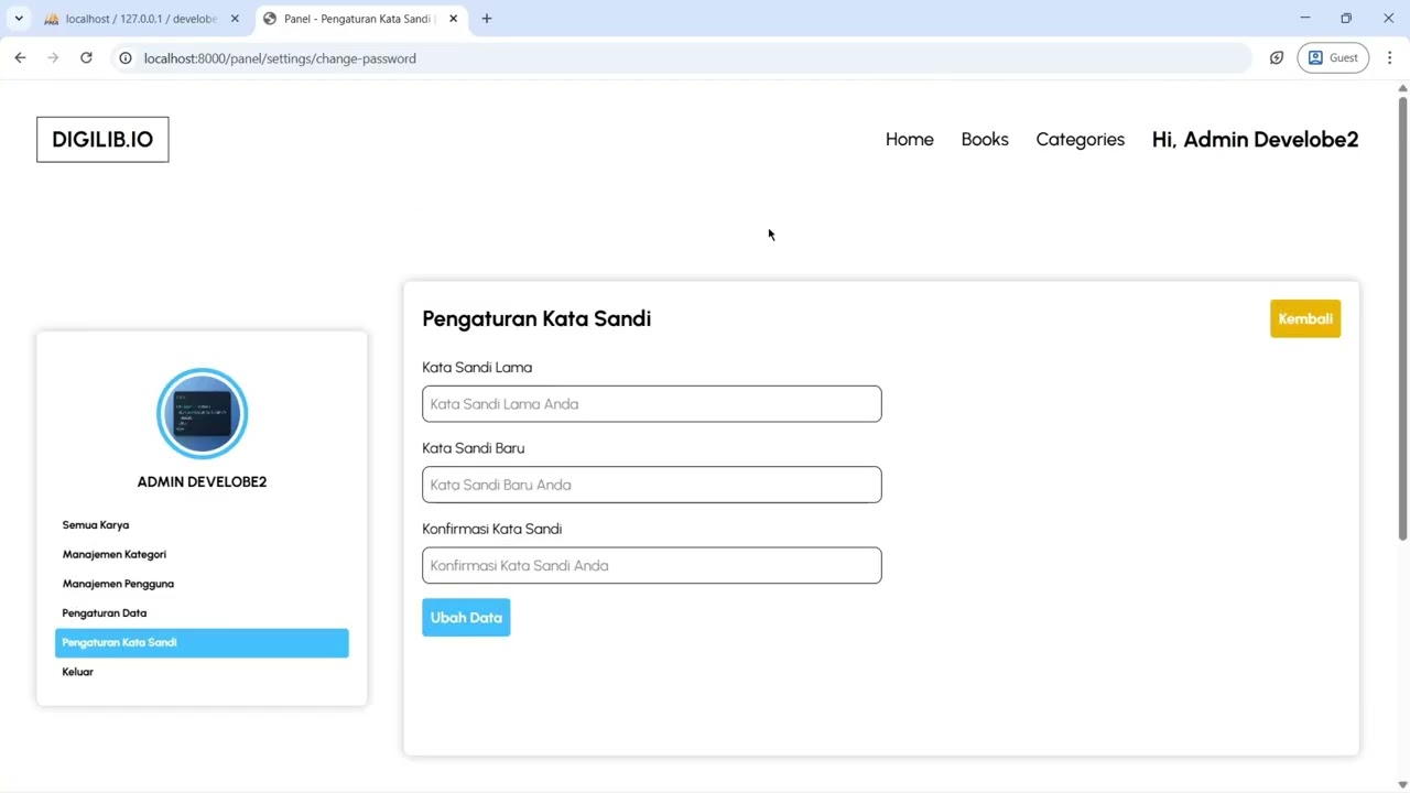 Website Perpustakaan Digital Eps 36 : Integrasi Ubah Kata Sandi