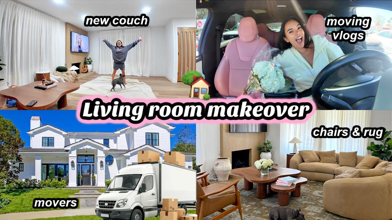 MOVING VLOGS: New LIVING ROOM MAKEOVER, New Furniture & Organize with Me!