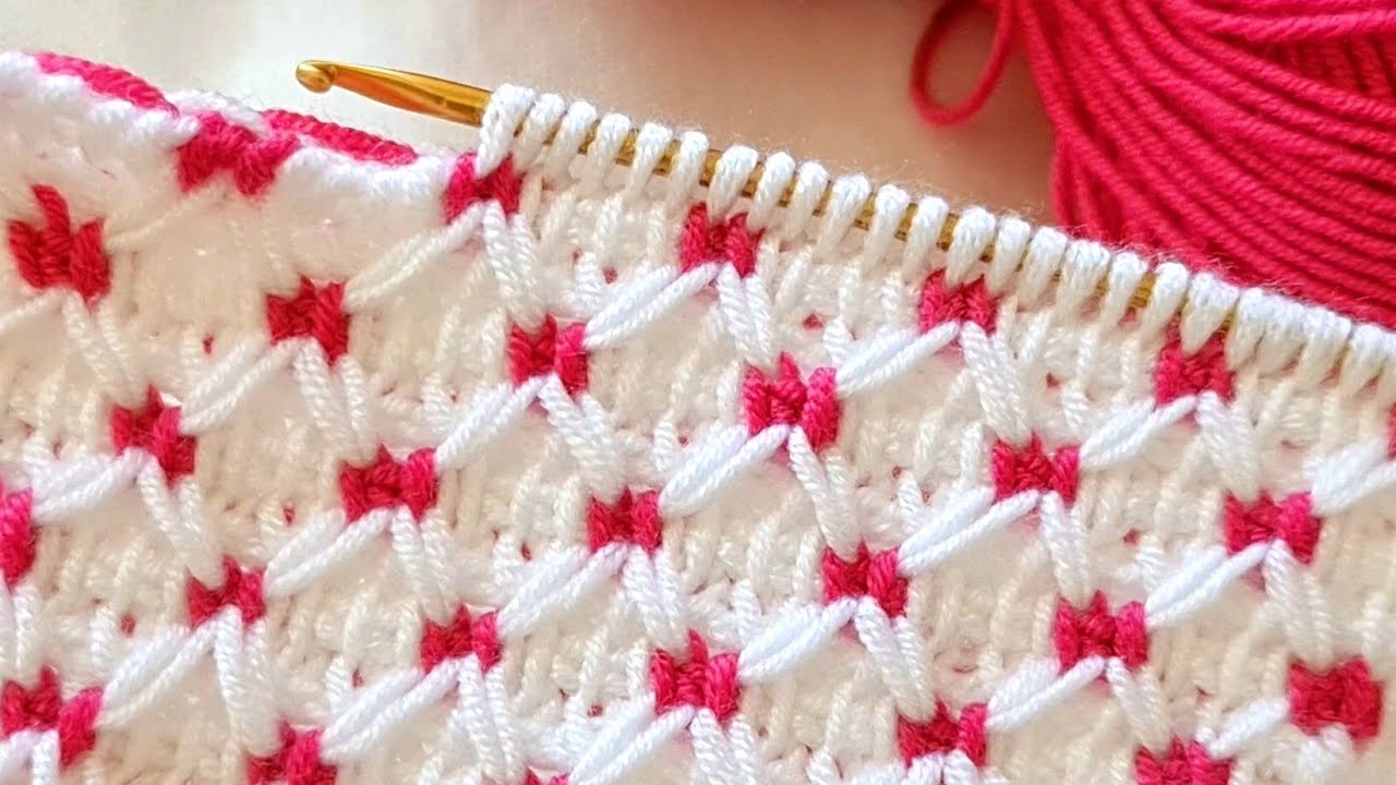 Muhteşem Tunus işi örgü modeli  Knitting Crochet Tunisian beybi blanket yelek battaniye canta model