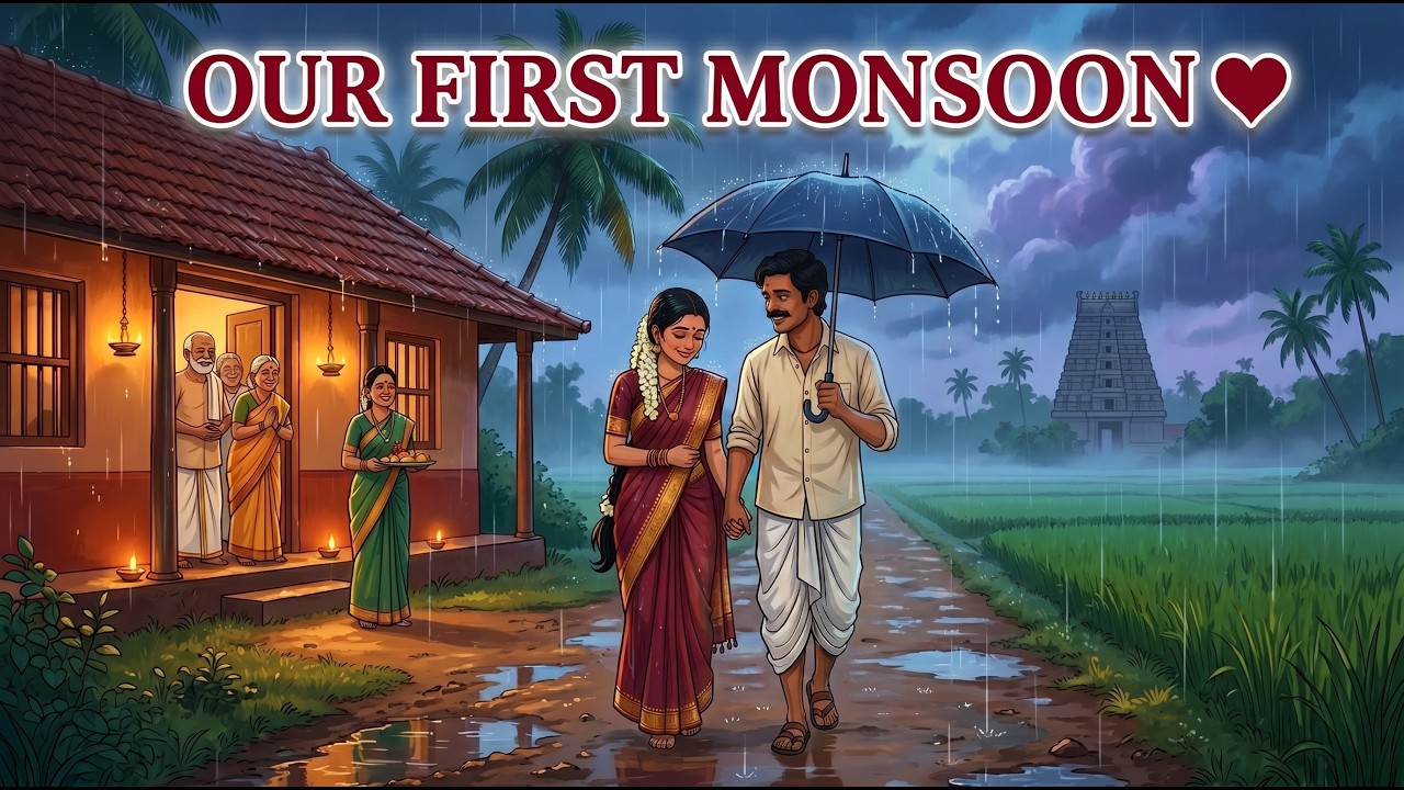 The Evening Every 90s Village Couple Remembers | South Indian Monsoon Nostalgia | Ghibli Style