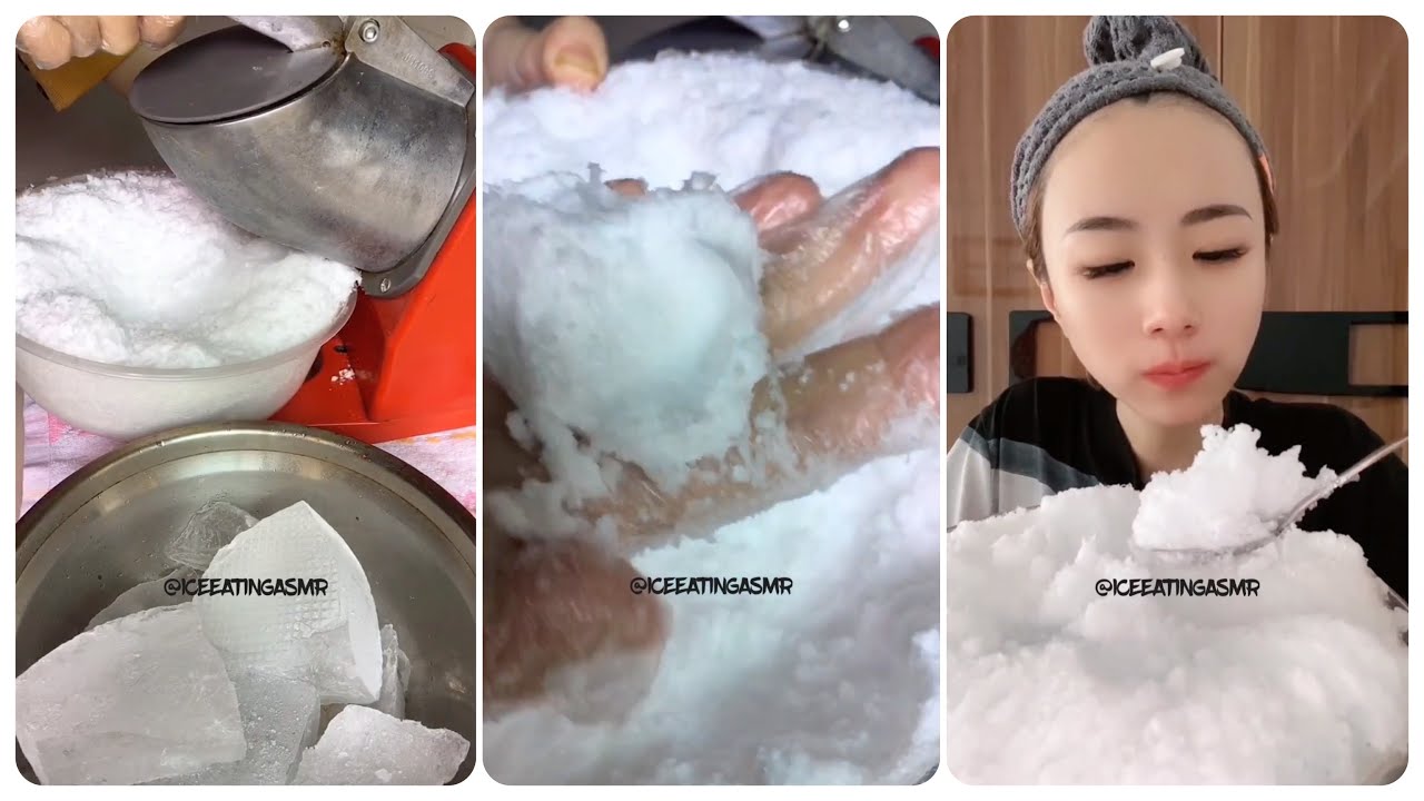 [ASMR] HOW TO MAKE POWDERY ICE? ( POWDERY ICE MAKER ) & SHAVED SOFT ICE EATING VIDEOS 🧊💎❄️🤍