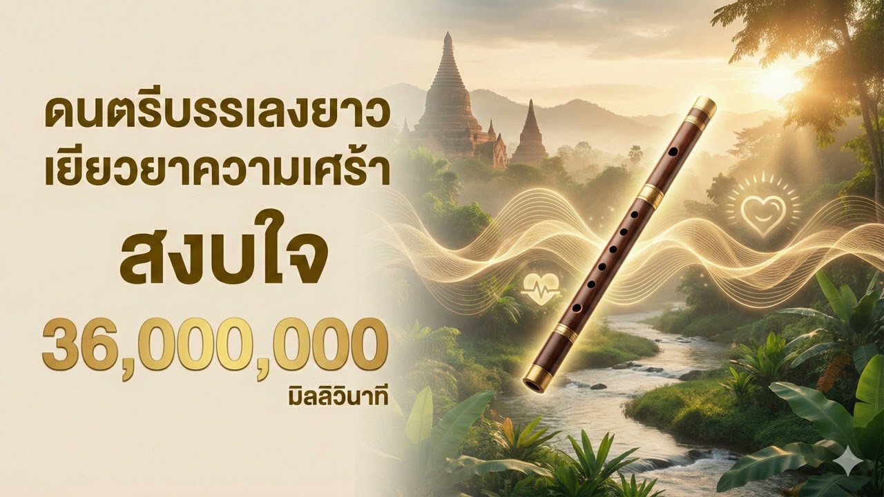 เพลงดนตรีไทยบำบัดใจ 10 ชม. ล้านนา ขลุ่ยบำบัด ผ่อนคลายลึก