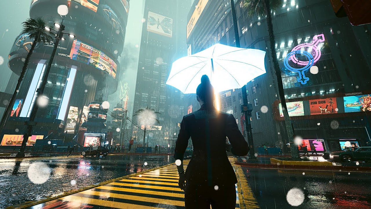 [4K] Cyberpunk 2077 | 3-Hour Snowy Night Walk Through Neon Streets ❄️
