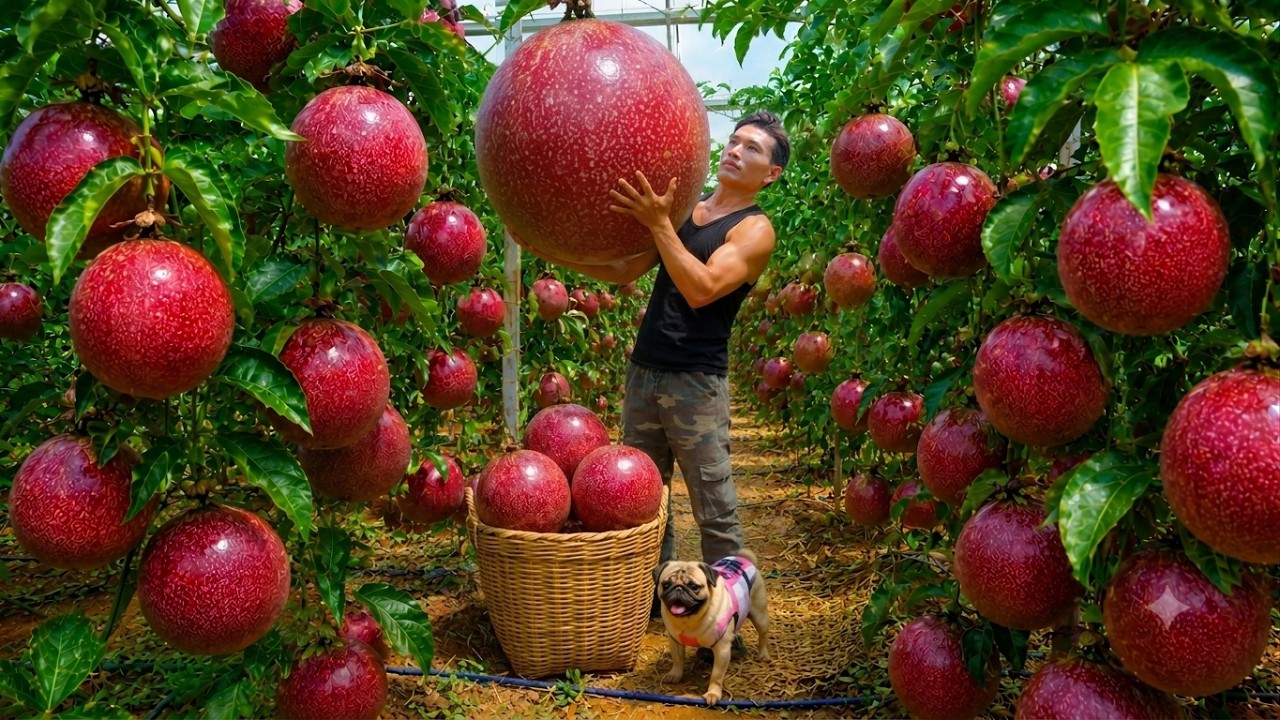 Harvest Passion Fruit To Sell At Market - Make Passion Fruit Juice - Build A Wooden Spice Rack