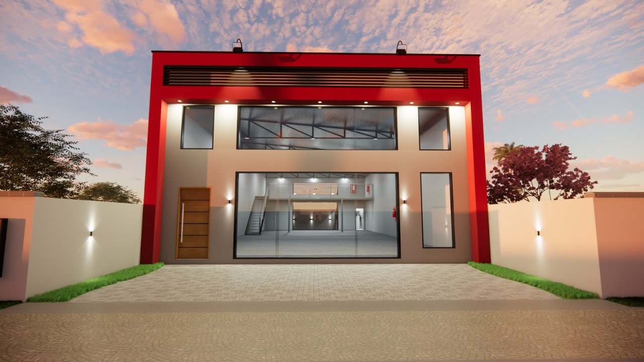 Projeto de Galpão Comercial em terreno 5x24 - 217m2 - Projeto 555