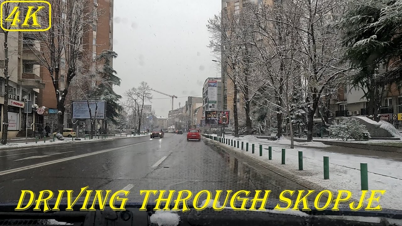 DRIVING THROUGH SKOPJE - SNOWY SKOPJE JAN 2026 #skopje #4k #driving #snow #snowfall #2026 #explore