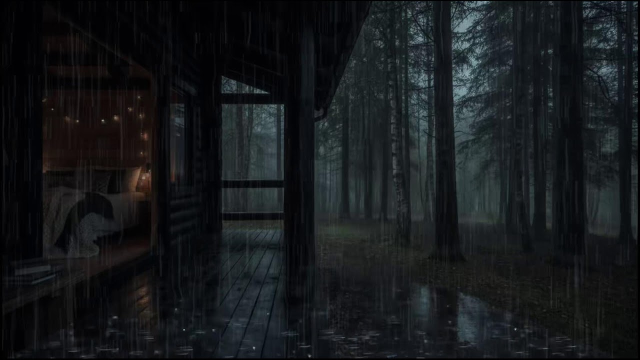 Gentle Rain in the Forest Cabin 🌲🌧 | Soothing Sounds for Restful Sleep