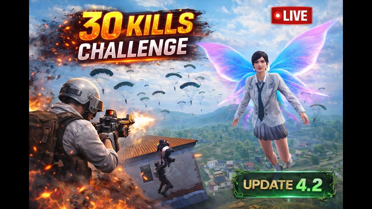 30 Kills Challenge 😈 | PUBG Mobile Livik Map | Update 4.2 🔴 LIVE
