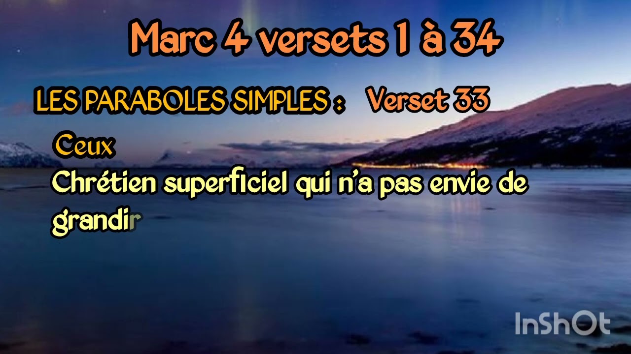 Les paraboles simples, ceux du dehors et du dedans 