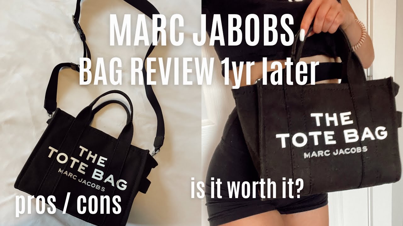 MARC JACOBS THE MINI TOTE BAG REVIEW 1 YEAR LATER pros and cons, honest review, what fits, worth it?