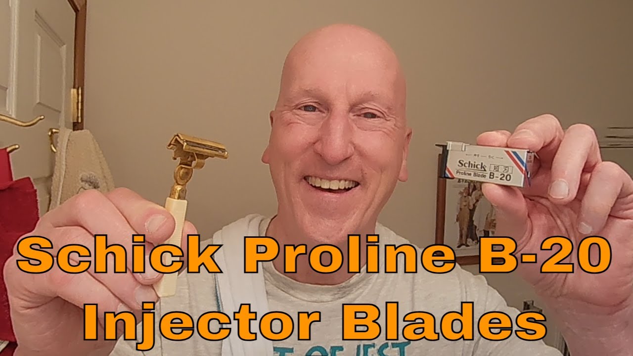 A Shave with a Vintage Schick Injector Razor Using a Schick Proline B 20 Injector Blade