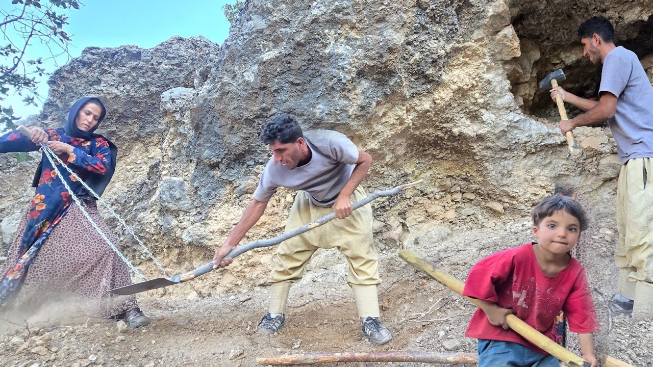 🔥 Starting a New Cave for Baby Goats in the Mountains of Iran | A Hard Struggle for Survival 🪨🏔️