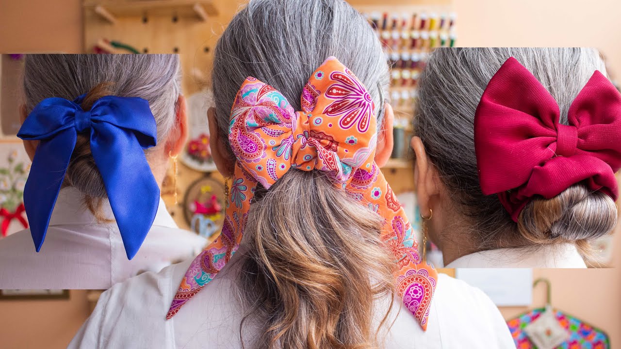 Scrunchie o coletero con lazo 🎀3 modelos en 30 minutos/ Tutorial de costura fácil con Luzkita