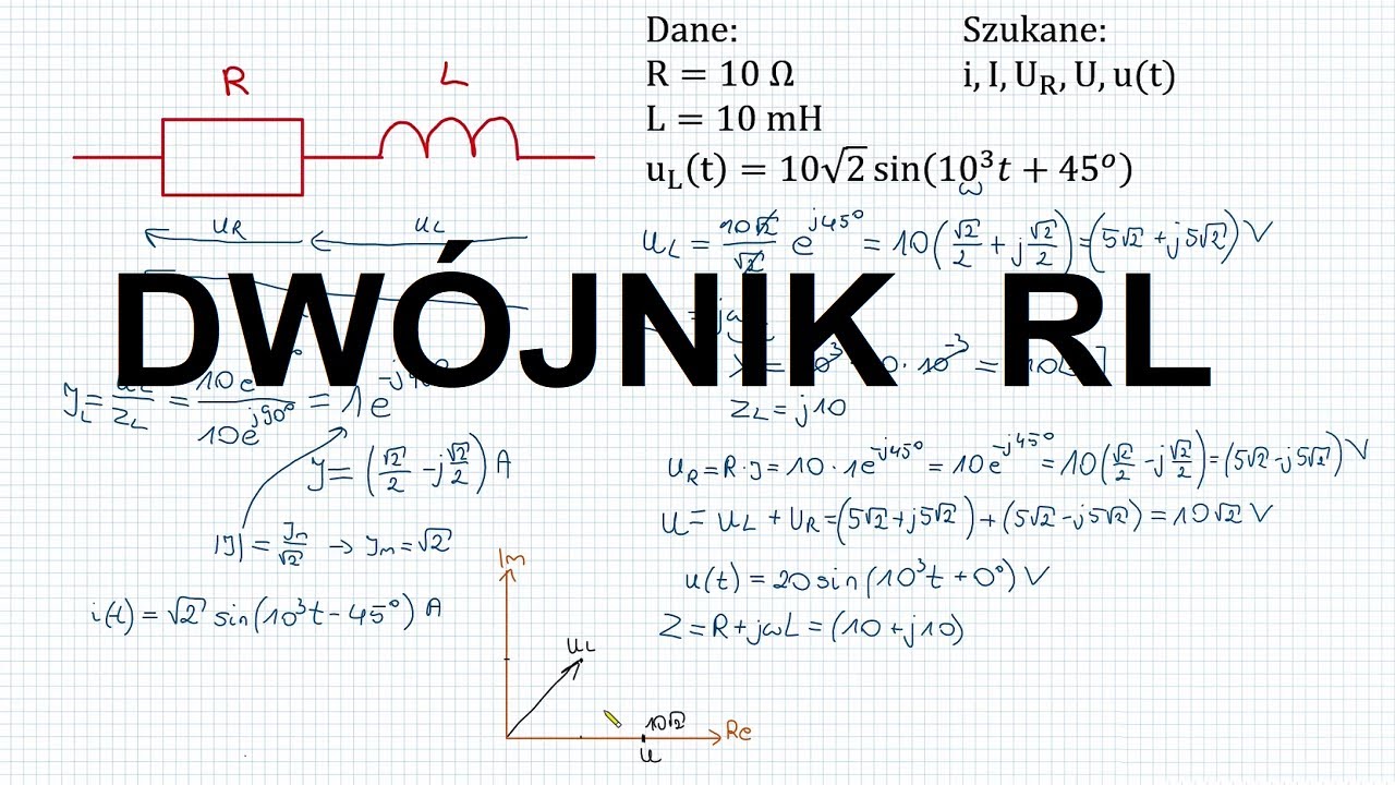Dwójnik RL - metoda zespolona (symboliczna), napięcie chwilowe
