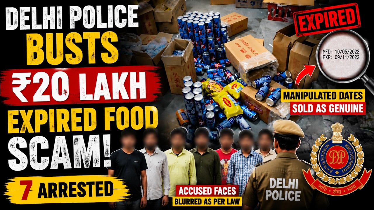Delhi Police Busts ₹20 Lakh Expired Food Scam | 7 Arrested in Fake Imported Food Racket