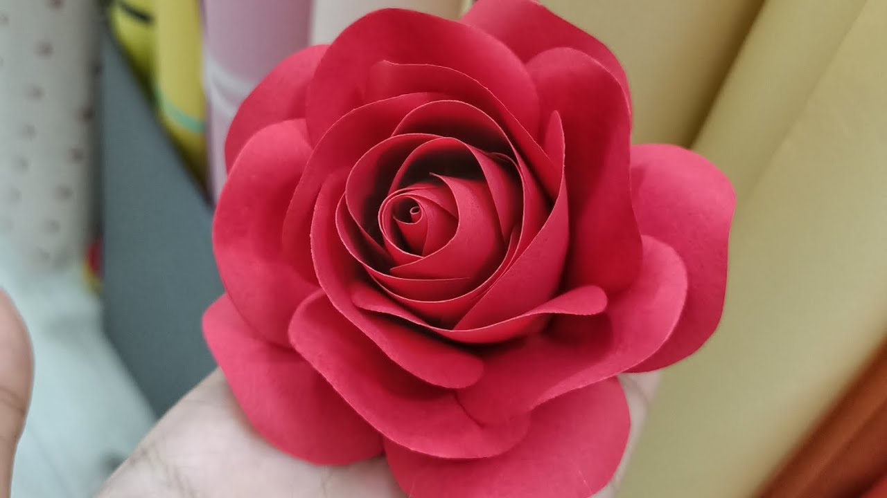 How to make paper rose- hướng dẫn làm hoa hồng bằng giấy #diy #handmade #papercraft #rose