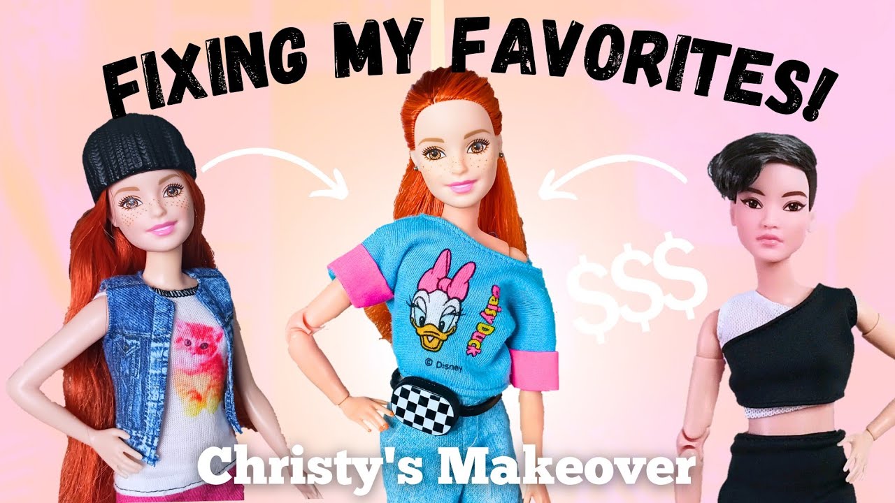 Giving an Old Doll a Makeover! | Head swap, hair, freckle repaint! Barbie doll makeover