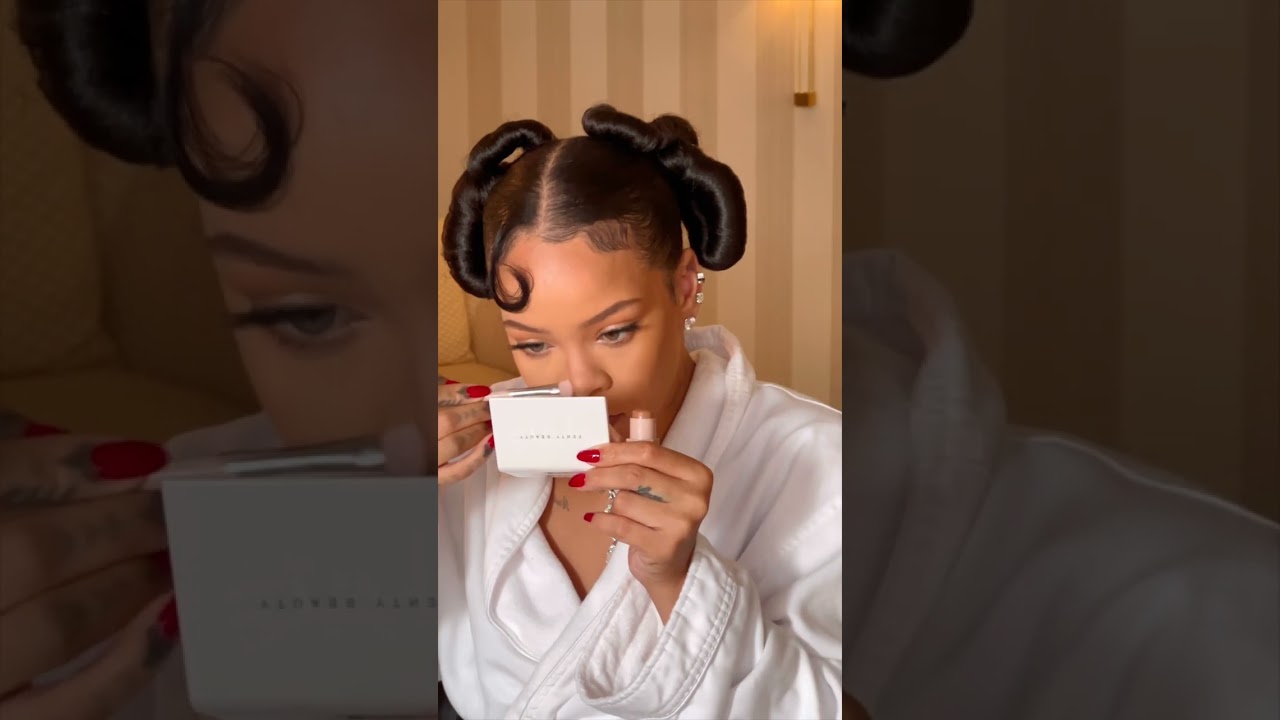 @rihanna contours her nose using Fenty Beauty's Contour Stick, Match Stix!! 🔒🤩😮‍💨❤️‍🔥